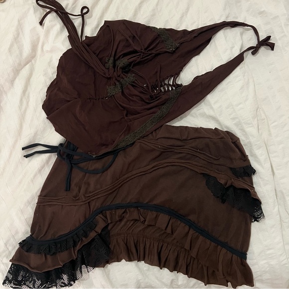Brown Super Soft Skirt and Halter Top Set - Picture 5 of 5